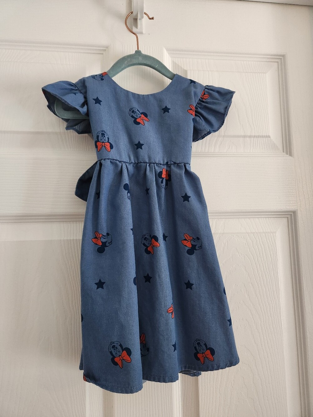 Disney Junior Minnie Mouse Print Girls 3T Flutter Sleeve Sun Dress So Cute!